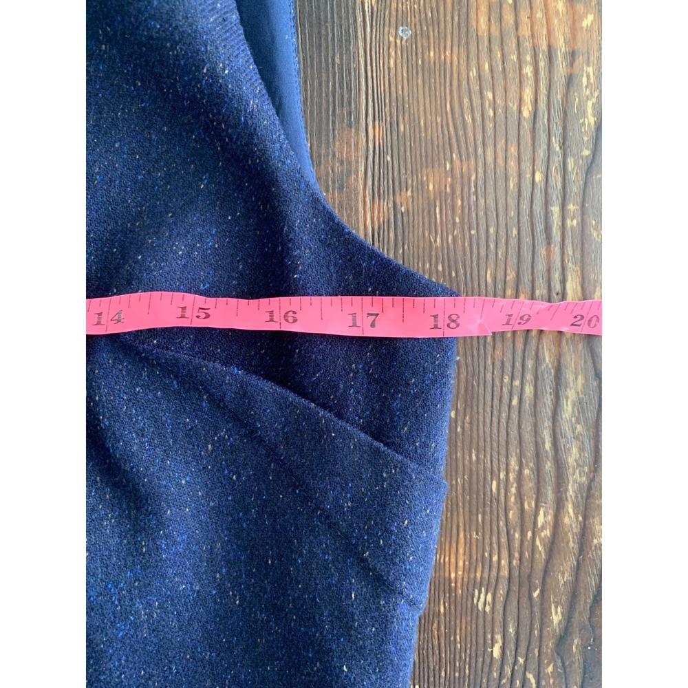 Banana Republic Womens Navy Blue Pleated Wool Silk Blend Sheath Dress 12 - Picture 8 of 10